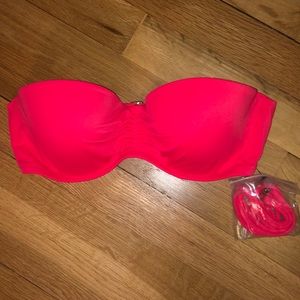 VS Red Bandeau Bikini Top